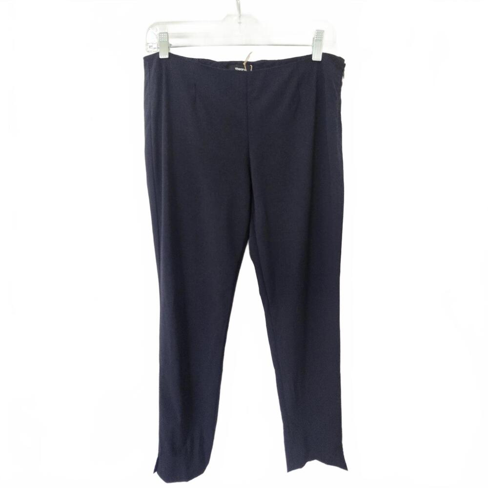 Theory Women's Navy Slim Fit Crop Trousers, Size 8